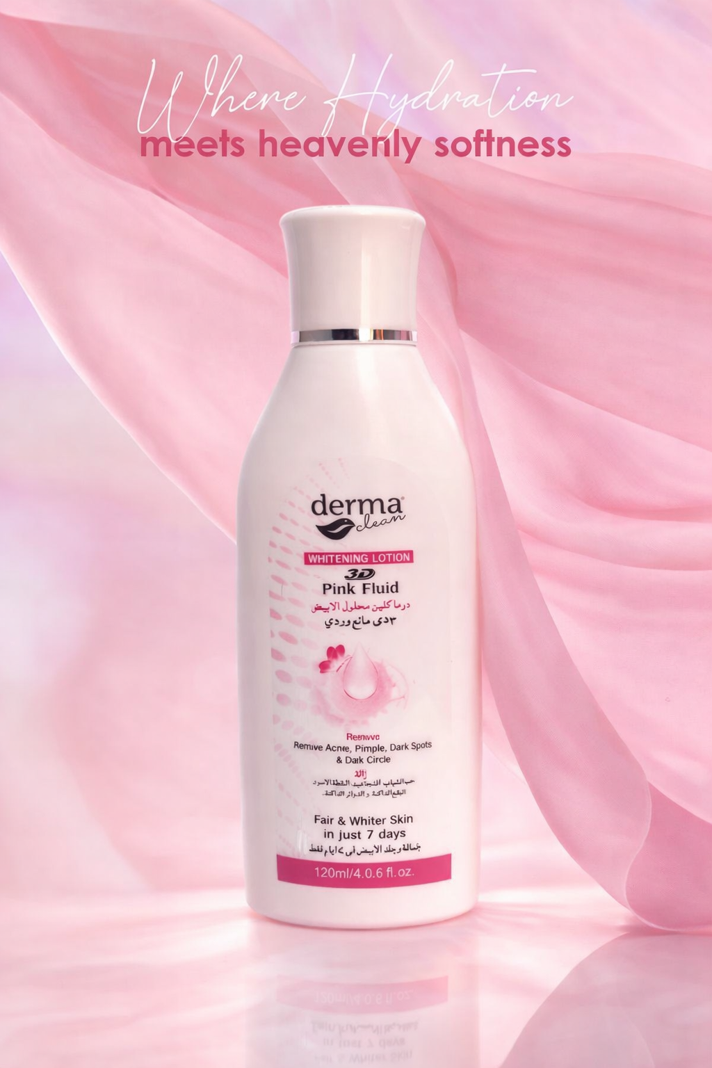 Derma Clean Whitening Lotion 3D Pink Fluid - 120ml
