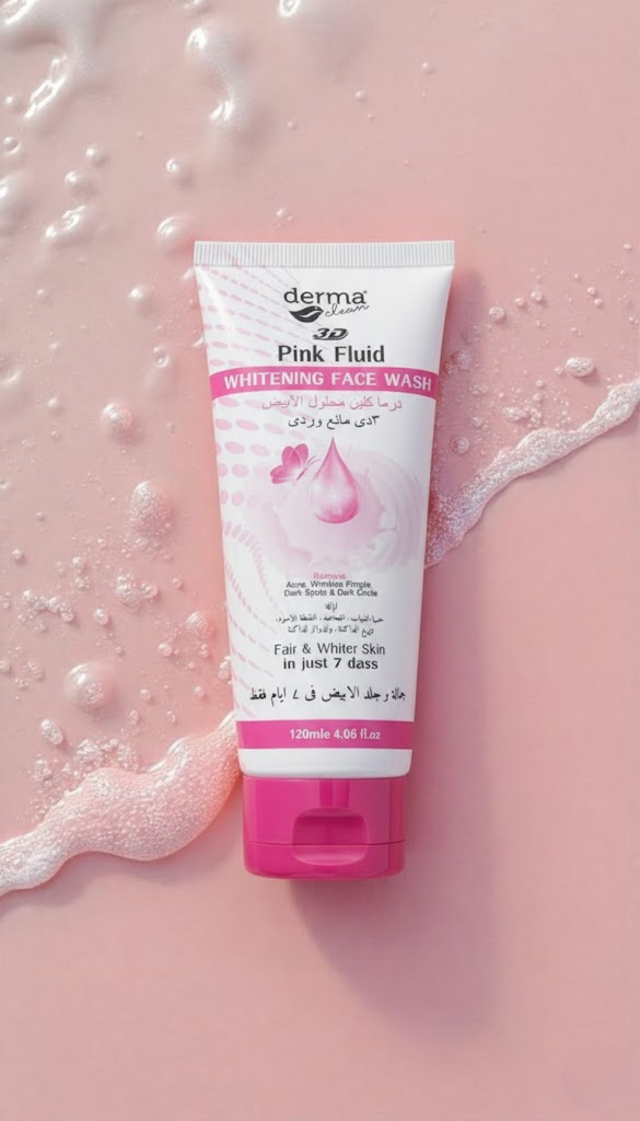 Derma clean 3d pink fluid face wash